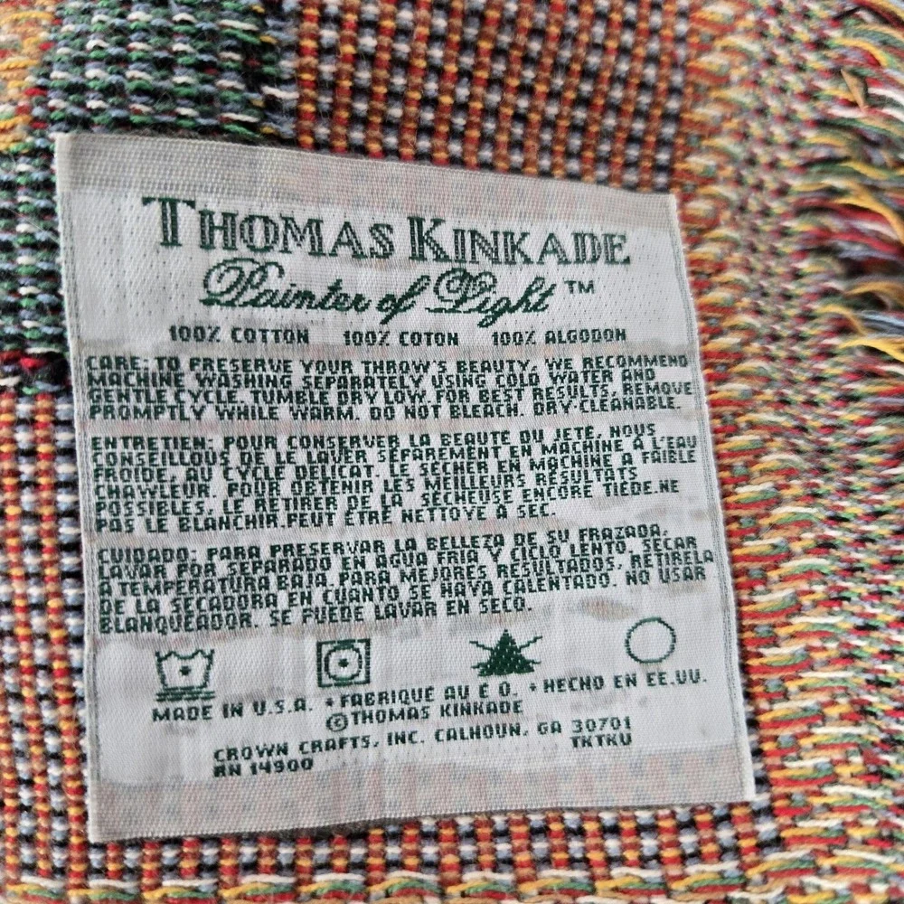 Thomas Kinkade Throw | 100% Cotton Tapestry with Fringe